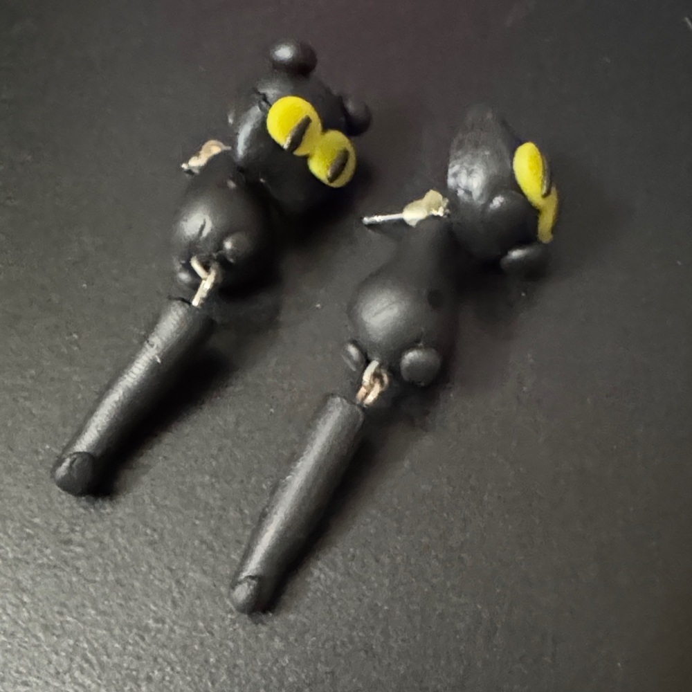 Black and Yellow cat Earrings